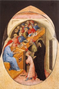 Nicolo di Pietro, The Saint Augustine Taken to School by Saint Monica, Pinacoteca Vatican 